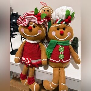 NWT Gingerbread Plush Shelf Sitter Family Mom Dad Child